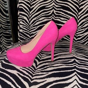 Dreampairs Swan Fuchsia/Suede heels